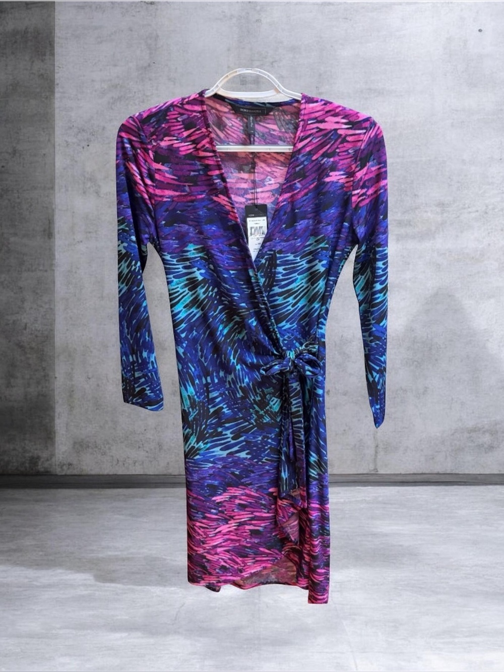 BCBG MaxAzria Wrap Dress “Adele” Date Night Size XS NWT Abstract Print